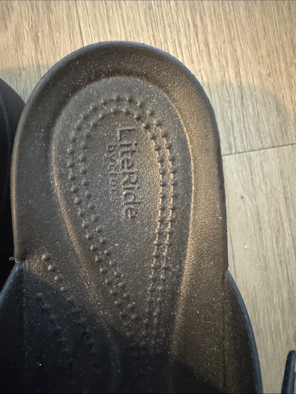 CROCS Black Double Strap Slide Sandals with Silver Stud Fasteners - Picture 8 of 10